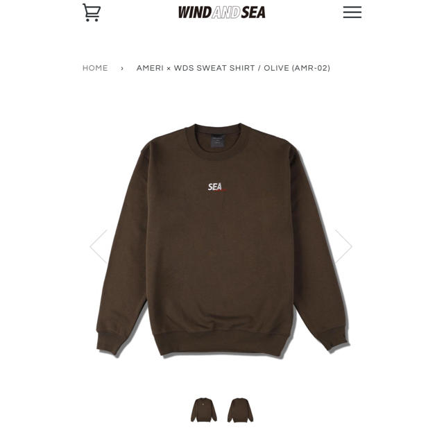 Ameri VINTAGE(アメリヴィンテージ)のWIND AND SEA AMERI SWEAT SHIRT OLIVE レディースのトップス(トレーナー/スウェット)の商品写真