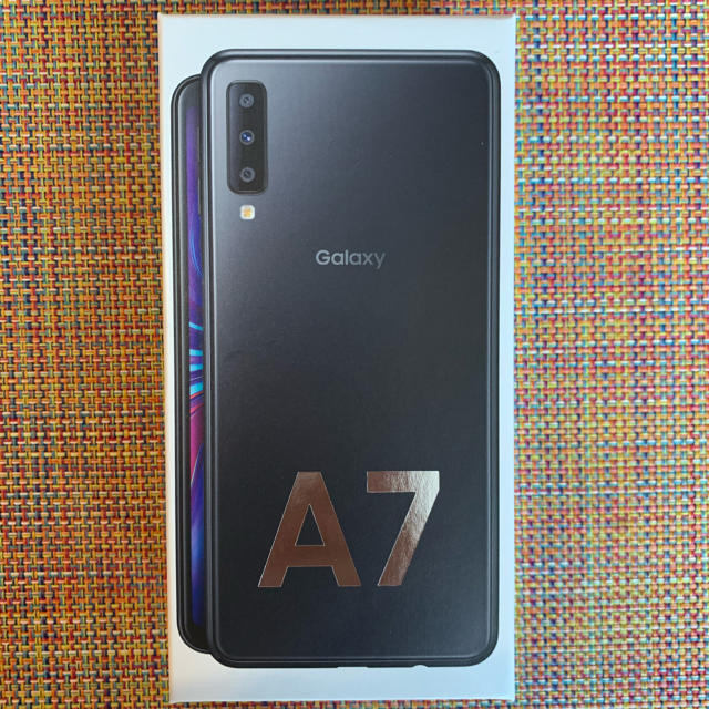Galaxy A7 simフリー 64GB ブラック　箱・ケース付64GB色