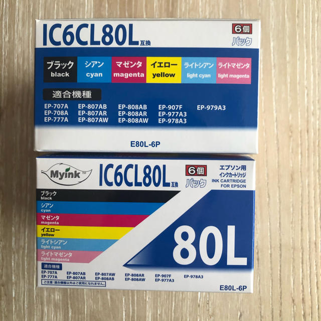 IC6CL80L 互換　エプソン用インクカートリッジ　6個パック✖️２箱 スマホ/家電/カメラのPC/タブレット(PC周辺機器)の商品写真