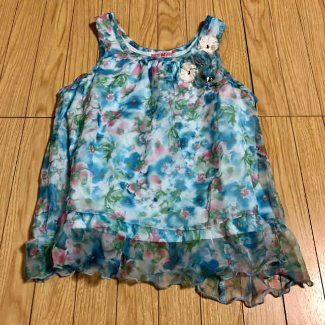 mezzo piano(メゾピアノ)のmezzo piano   ノースリーブチュニック   120 キッズ/ベビー/マタニティのキッズ服女の子用(90cm~)(Tシャツ/カットソー)の商品写真