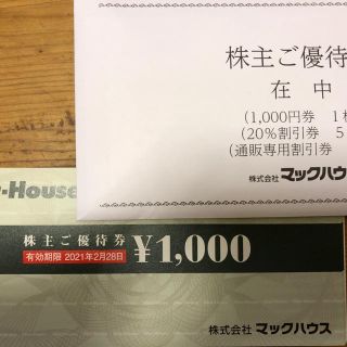 マックハウス(Mac-House)の送料込　マックハウス株主優待券(ショッピング)