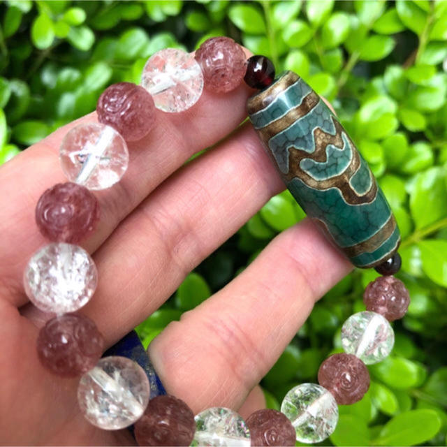 激安店舗 【sold】蓮花天珠 & ストロベリークォーツ & クラック水晶 激安店舗 【sold】蓮花天珠 & ストロベリークォーツ & クラック水晶