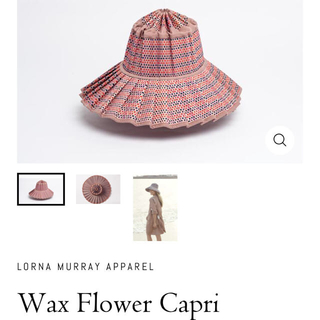 ロンハーマン(Ron Herman)のLorna Murray waxflower capri カプリハットピンクL(麦わら帽子/ストローハット)