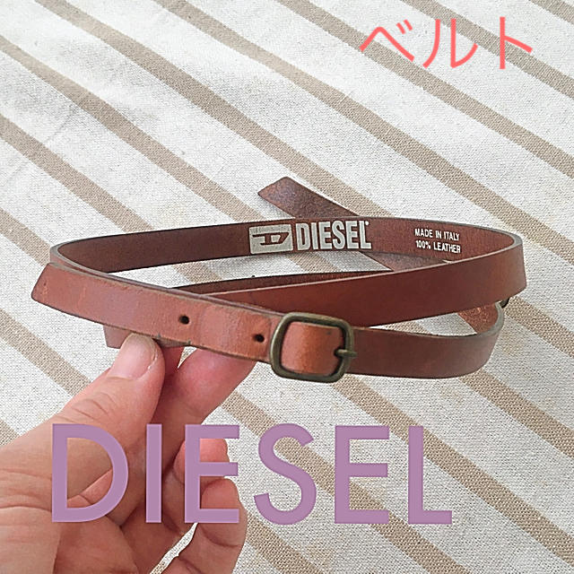 DIESEL(ディーゼル)のDIESEL レザーベルト　レディース  サイズ80 ディーゼル レディースのファッション小物(ベルト)の商品写真