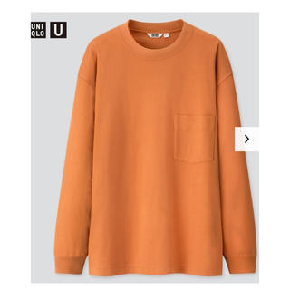 ユニクロ メンズのTシャツ・カットソー(長袖)（オレンジ/橙色系）の 