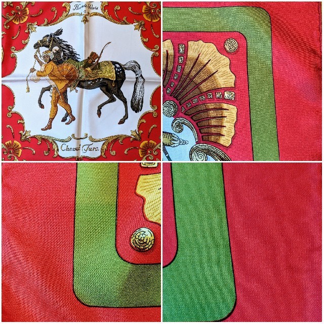 Hermes(エルメス)のさらに値下げ！中古　エルメスの赤色のスカーフ レディースのファッション小物(バンダナ/スカーフ)の商品写真