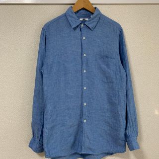 ユニクロ(UNIQLO)のユニクロ　メンズリネンシャツ　Lサイズ(シャツ)