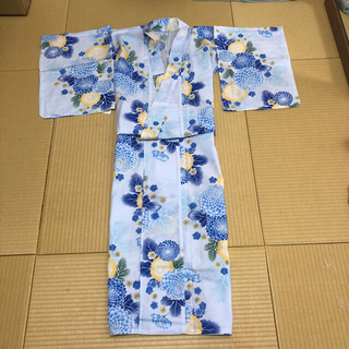 浴衣　新品　着物　夏祭り　水色　ブルー　花柄(浴衣)