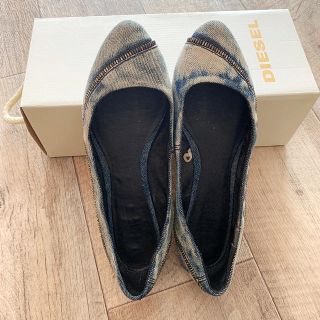 ディーゼル(DIESEL)のDIESEL デニム ペタンコ パンプス 24cm 37(スリッポン/モカシン)