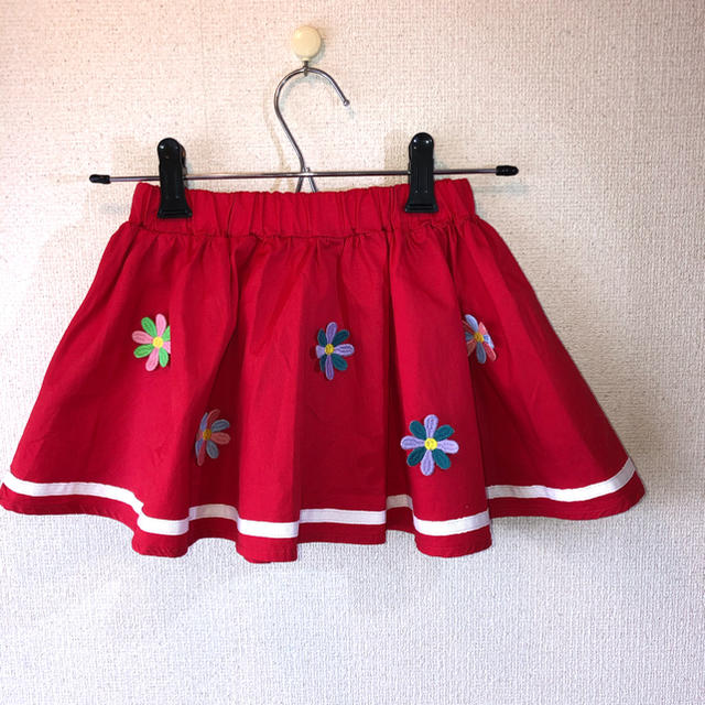 GrandGround(グラグラ)のパンダSKレッド130 キッズ/ベビー/マタニティのキッズ服女の子用(90cm~)(スカート)の商品写真