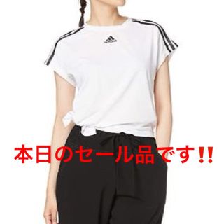 アディダス(adidas)の【定価¥3,839→】アディダス　サイドタイ　レディース　Tシャツ(Tシャツ(半袖/袖なし))