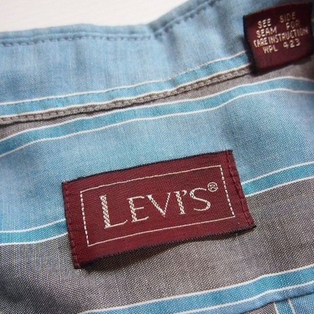 Levi's(リーバイス)の実寸 S 80s Levis 半袖 ストライプ シャツ 古着 a626 メンズのトップス(シャツ)の商品写真