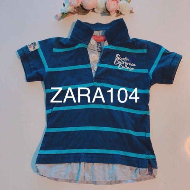 BREEZE(ブリーズ)の♡zara100/110 重ね着風カレッジポロシャツ♡ キッズ/ベビー/マタニティのキッズ服男の子用(90cm~)(Tシャツ/カットソー)の商品写真