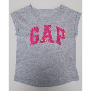 ギャップキッズ(GAP Kids)のGAP ギャップ ノースリーブTシャツ 130 花柄 グレー スパンコール(Tシャツ/カットソー)