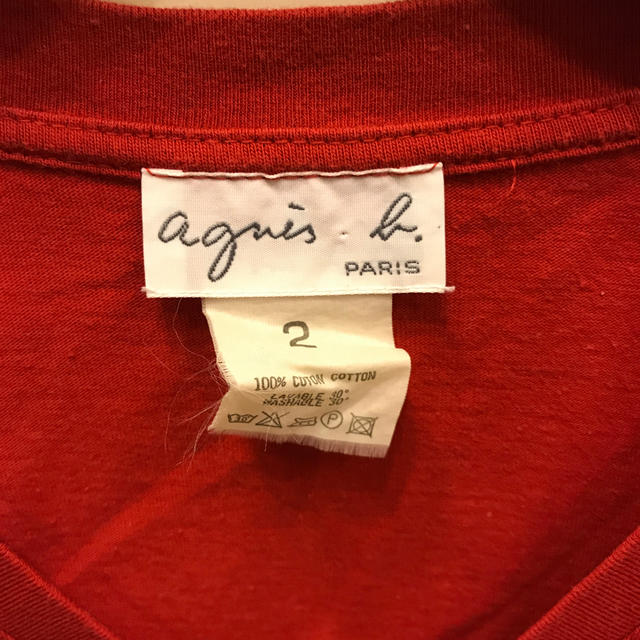 agnes b.(アニエスベー)のアニエスベー　agnes b. 赤　ロンT レディースのトップス(Tシャツ(長袖/七分))の商品写真