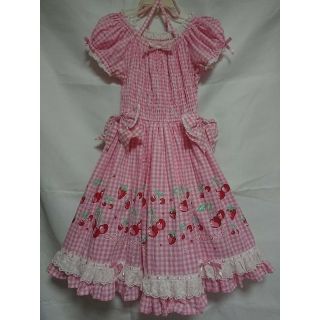 アンジェリックプリティー(Angelic Pretty)の超レア！AngelicPrettyチェリープリントワンピース(ひざ丈ワンピース)