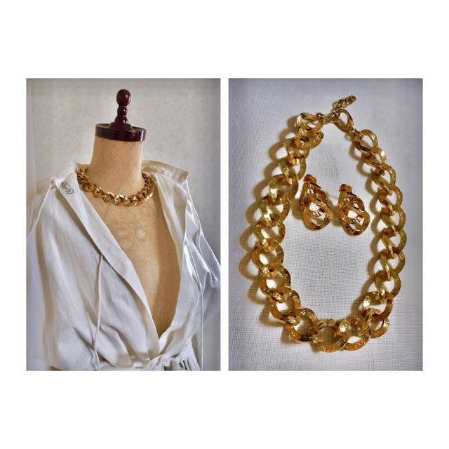 80s pacorabanne Necklace & Earrings Set