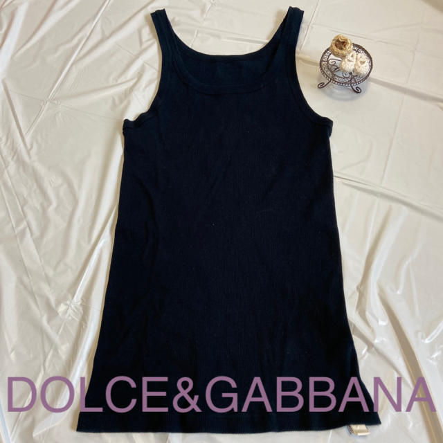 DOLCE&GABBANA(ドルチェアンドガッバーナ)のDOLCE&GABBANA ブラック タンクトップ  レディースのトップス(タンクトップ)の商品写真