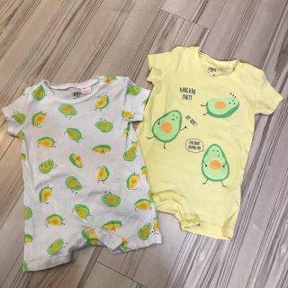 ザラキッズ(ZARA KIDS)の専用！【ZARAbaby】ザラベビー 半袖 ロンパース 2枚セット！ サイズ80(ロンパース)