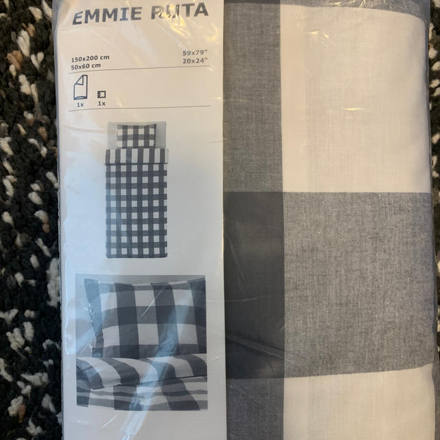 IKEA(イケア)のIKEA 掛け布団カバー　枕カバー　グレーチェック　シングル インテリア/住まい/日用品の寝具(シーツ/カバー)の商品写真