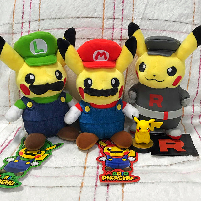 ポケモン⚡️ピカチュウぬいぐるみ マリオピカチュウ ルイージ ロケット団 | フリマアプリ ラクマ