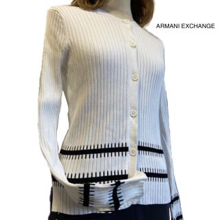 アルマーニエクスチェンジ(ARMANI EXCHANGE)のアルマーニエクスチェンジ  White×black カーディガン(カーディガン)