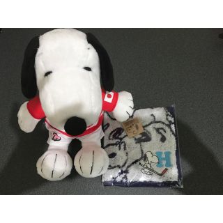 スヌーピー(SNOOPY)のSNOOPYセット　スヌーピー　ハンカチ　ぬいぐるみ（これ以上は値下げ不可）(キャラクターグッズ)