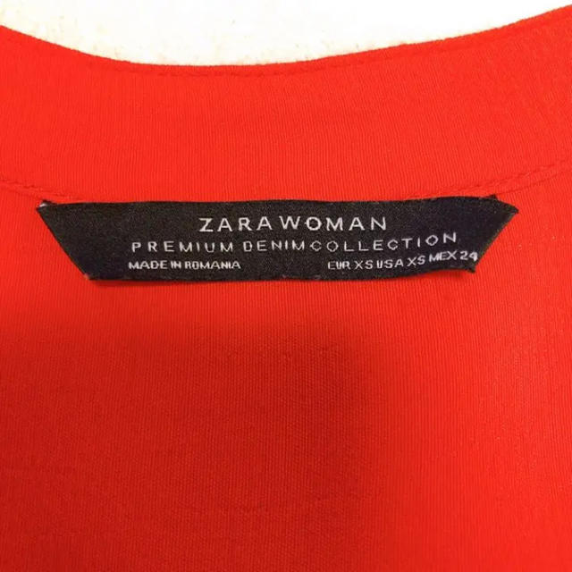 ZARA(ザラ)の【ZARA】ザラ　ワンピース 春 レディース 赤 アシンメトリー レディースのワンピース(ひざ丈ワンピース)の商品写真