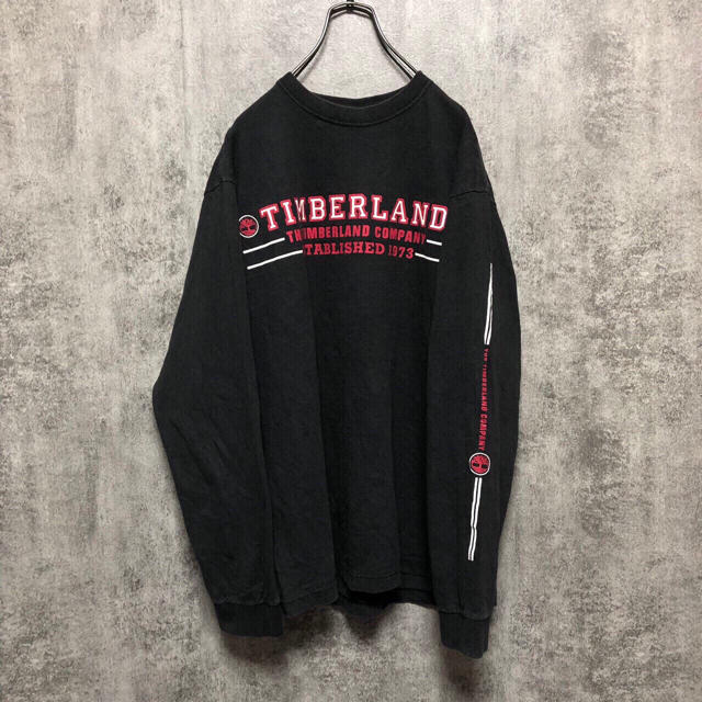 Timberland(ティンバーランド)の【激レア】ティンバーランド☆USA製サイドプリントロゴプリントロンT 90s メンズのトップス(Tシャツ/カットソー(七分/長袖))の商品写真