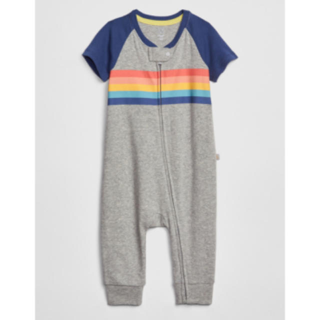 babyGAP(ベビーギャップ)の【新品未使用タグ付き】  baby GAP チェストストライプ半袖ボディオール キッズ/ベビー/マタニティのベビー服(~85cm)(ロンパース)の商品写真