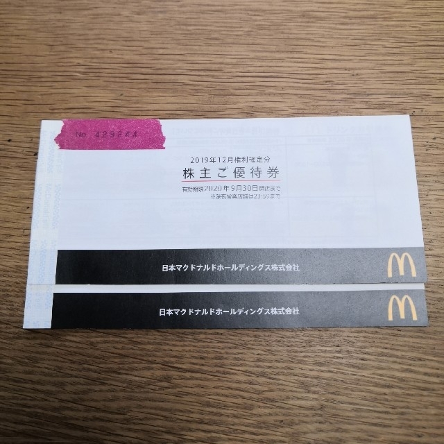 マクドナルド株主優待┃2冊チケット