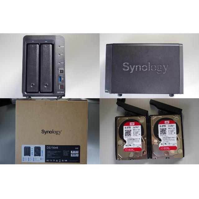 PC/タブレット◆ Synology  DS716+Ⅱ NAS WD RED 6TB2台付 ◆