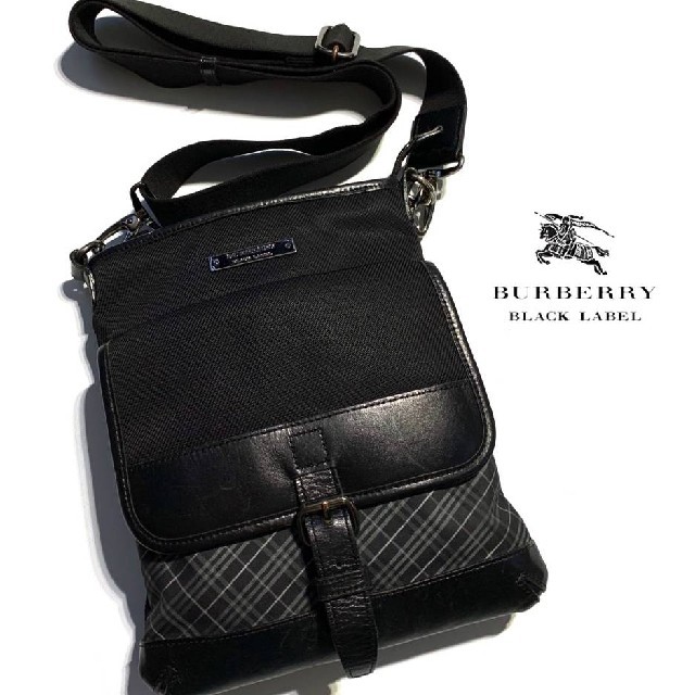 BURBERRY BLACK LABEL(バーバリーブラックレーベル)の【極希少/良品】バーバリーブラックレーベル ショルダーバッグ ノバチェック柄 メンズのバッグ(ショルダーバッグ)の商品写真