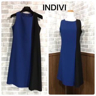 インディヴィ(INDIVI)のINDIVI バイカラー ワンピース(ひざ丈ワンピース)