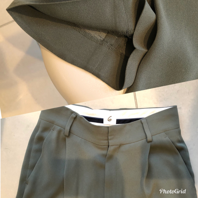 roku 6 ジョーゼットタックパンツ olive roku 6 ジョーゼットタックパンツ olive