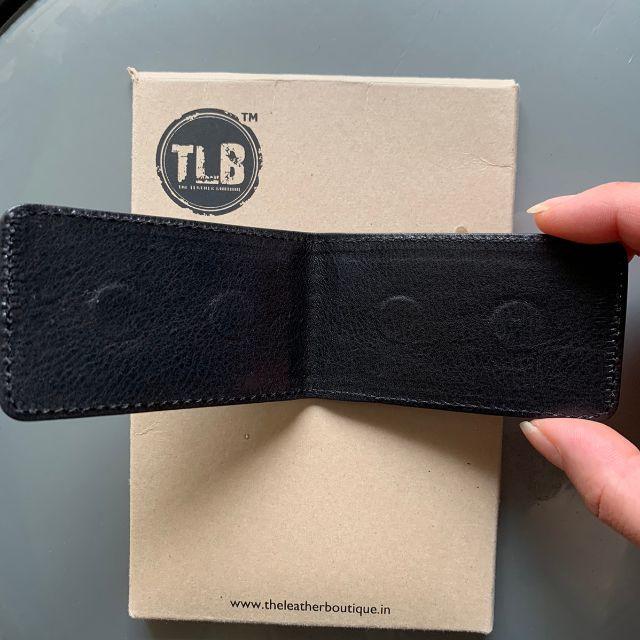 TLB The Leather Boutique マネークリップ 黒 レザー 革 メンズのファッション小物(マネークリップ)の商品写真