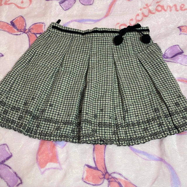 kumikyoku（組曲）(クミキョク)のkumikyoku 千鳥柄 スカート キッズ/ベビー/マタニティのキッズ服女の子用(90cm~)(スカート)の商品写真