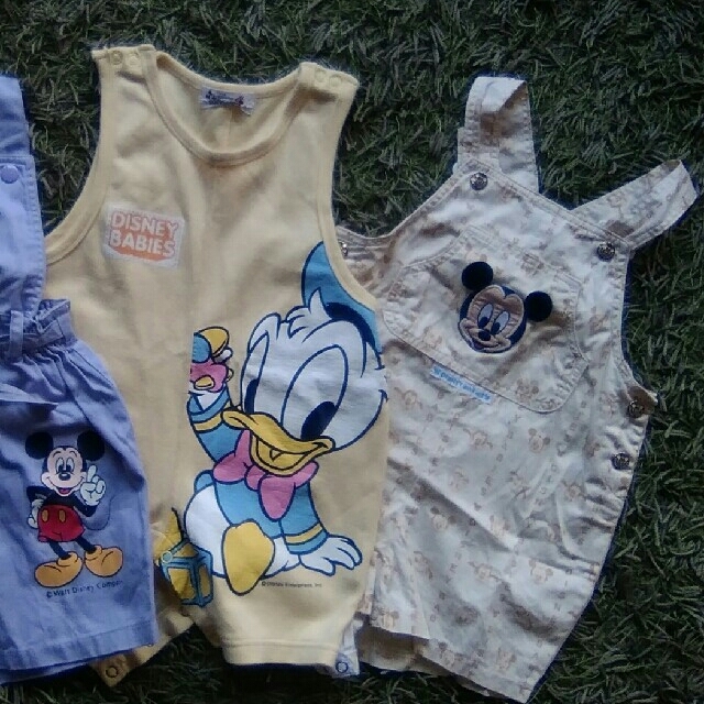 Baby Mickey オーバーオール　★２枚セット★   ９０cm キッズ/ベビー/マタニティのキッズ服男の子用(90cm~)(その他)の商品写真