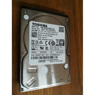 トウシバ(東芝)の美品⭐HDD 1TB(1000GB) 2.5インチ 5400rpm 東芝製(PCパーツ)