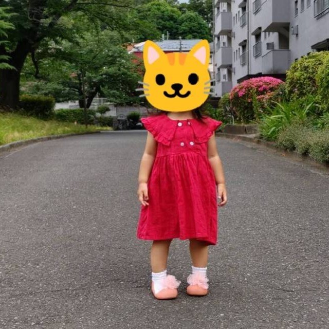 babyGAP(ベビーギャップ)のラスト２点　子供用ワンピース　赤 キッズ/ベビー/マタニティのキッズ服女の子用(90cm~)(ワンピース)の商品写真