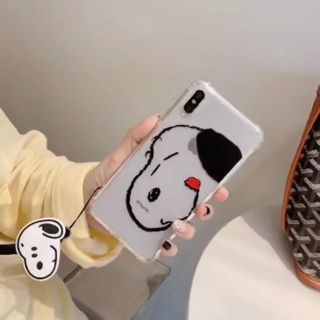 iPhoneXR ケース　SNOOPY クリア　ストラップ付き(iPhoneケース)