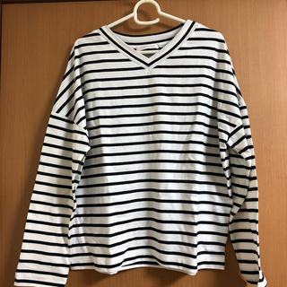 【未使用・タグ付き】ボーダーTシャツ  M(Tシャツ(長袖/七分))