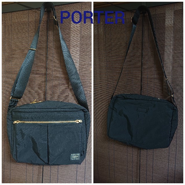 PORTER(ポーター)のPORTER ショルダーバッグ ブラック★美品★ メンズのバッグ(ショルダーバッグ)の商品写真