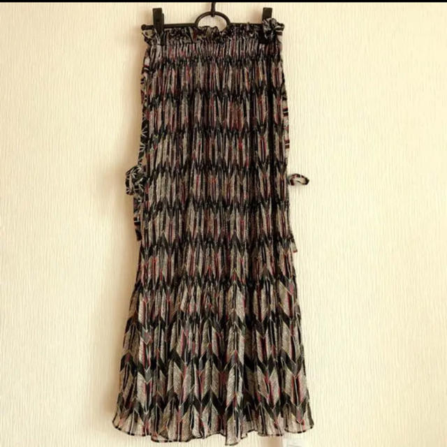 スカート シフォン プリーツスカート レディース アフリカン柄 レディースのスカート(ロングスカート)の商品写真