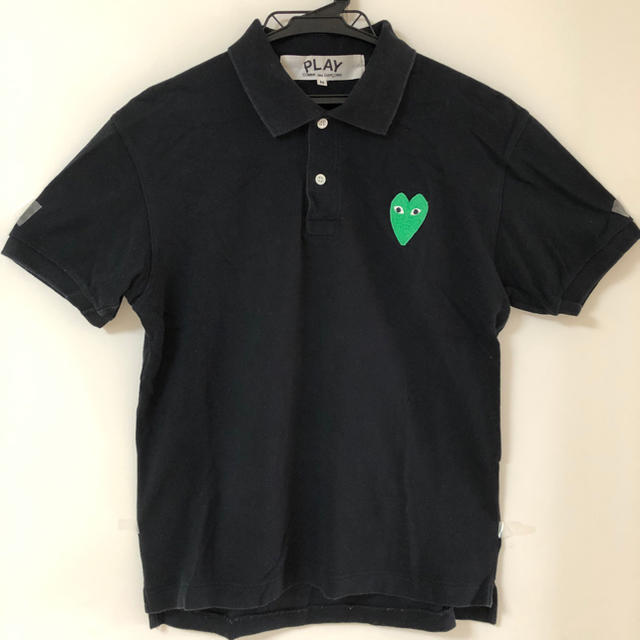 COMME des GARCONS(コムデギャルソン)のPLAY COMMEdesGARCONS  半袖ポロシャツ黒×緑 メンズのトップス(ポロシャツ)の商品写真