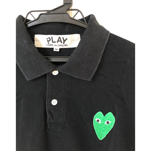 COMME des GARCONS(コムデギャルソン)のPLAY COMMEdesGARCONS  半袖ポロシャツ黒×緑 メンズのトップス(ポロシャツ)の商品写真