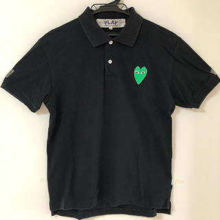 コムデギャルソン(COMME des GARCONS)のPLAY COMMEdesGARCONS  半袖ポロシャツ黒×緑(ポロシャツ)
