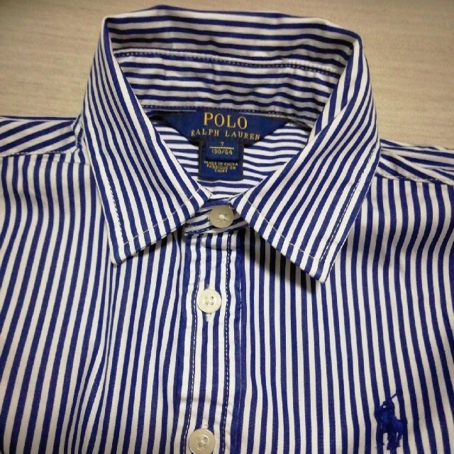 POLO RALPH LAUREN(ポロラルフローレン)の【美品】ポロ・ラルフローレン　シャツワンピース・ベルト付きsize130 キッズ/ベビー/マタニティのキッズ服女の子用(90cm~)(ワンピース)の商品写真