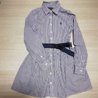 ポロラルフローレン(POLO RALPH LAUREN)の【美品】ポロ・ラルフローレン　シャツワンピース・ベルト付きsize130(ワンピース)