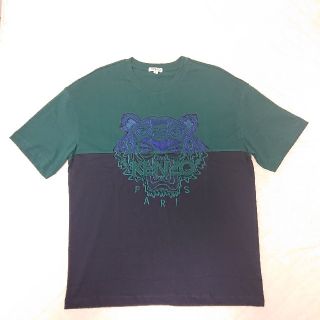 ケンゾー(KENZO)の送料込み☆ケンゾー タイガー 刺繍 Tシャツ グリーン&ネイビー(Tシャツ/カットソー(半袖/袖なし))